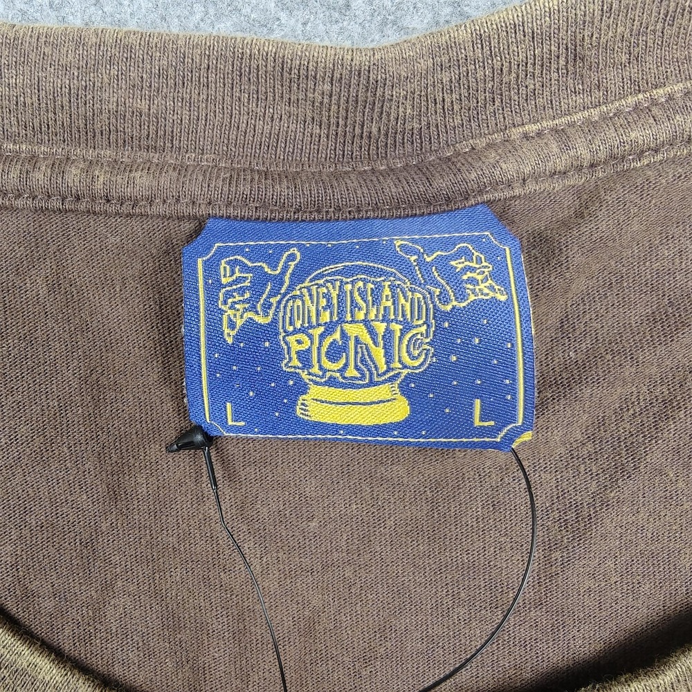 Coney Island Picnic Shirt Mens Large Brown Wish Is Granted Graphic Tee New - Picture 3 of 9